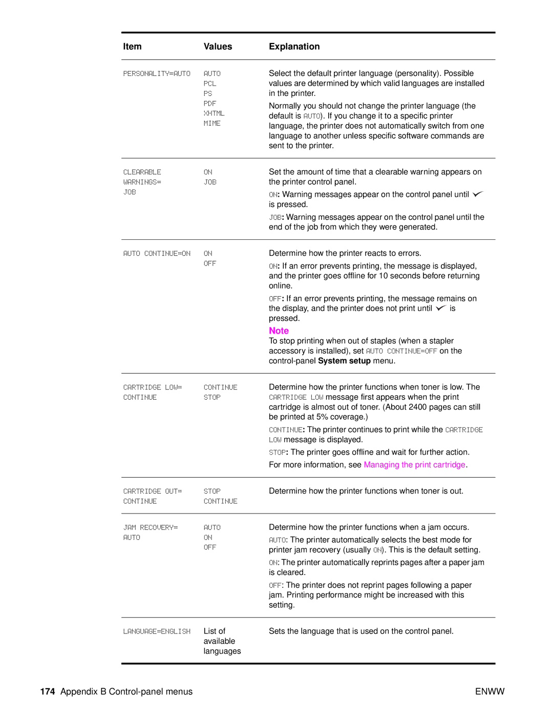 HP Laser 9050n, 9040, 9050DN Laser Q3723A#ABA manual For more information, see Managing the print cartridge 