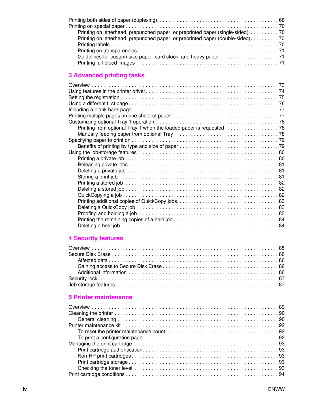 HP Laser 9050n, 9040, 9050DN Laser Q3723A#ABA manual Advanced printing tasks 