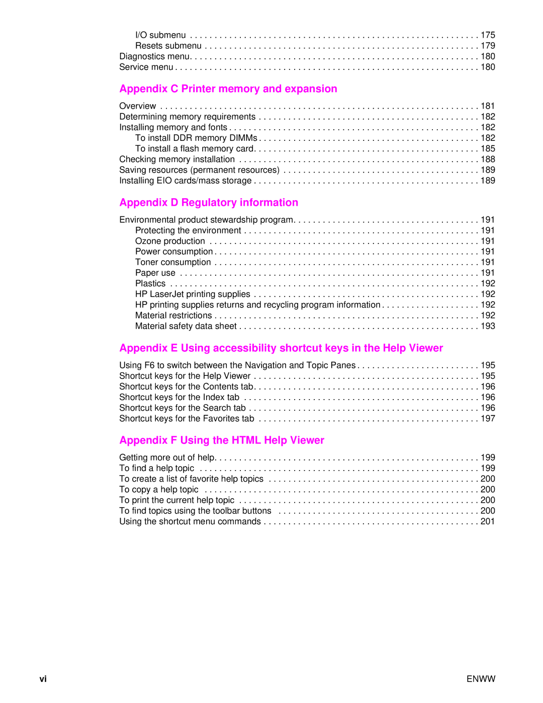 HP Laser 9050n, 9040, 9050DN Laser Q3723A#ABA manual Appendix C Printer memory and expansion 