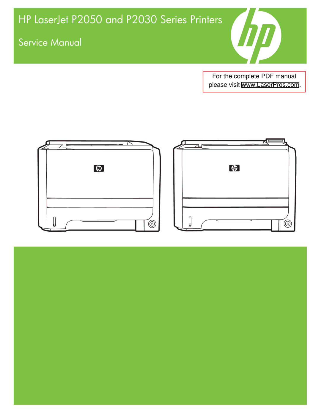 HP Laser CE461A#ABA manual HP LaserJet P2050 and P2030 Series Printers 