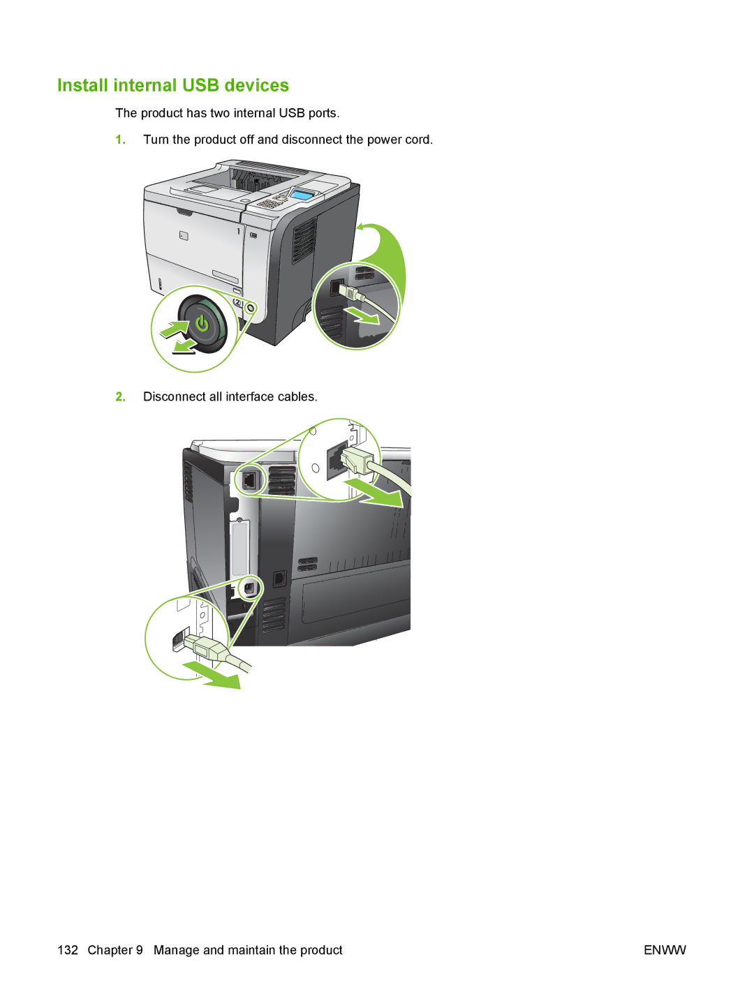 HP Laser CE527A#ABA manual Install internal USB devices 