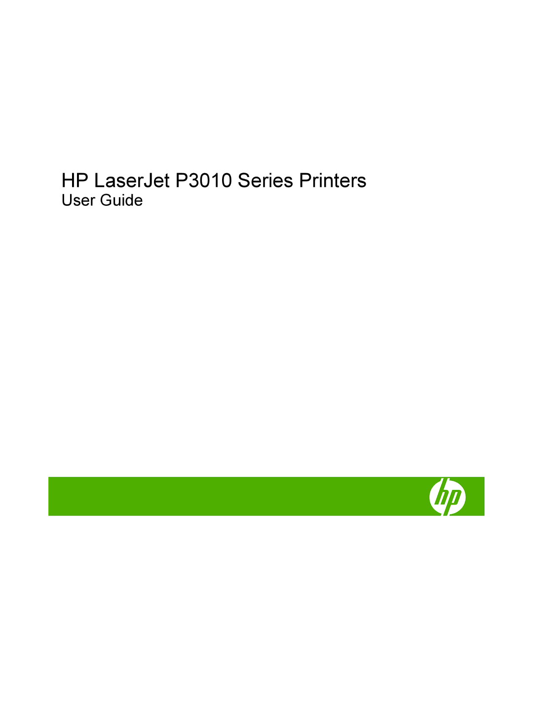 HP Laser CE527A#ABA manual HP LaserJet P3010 Series Printers 