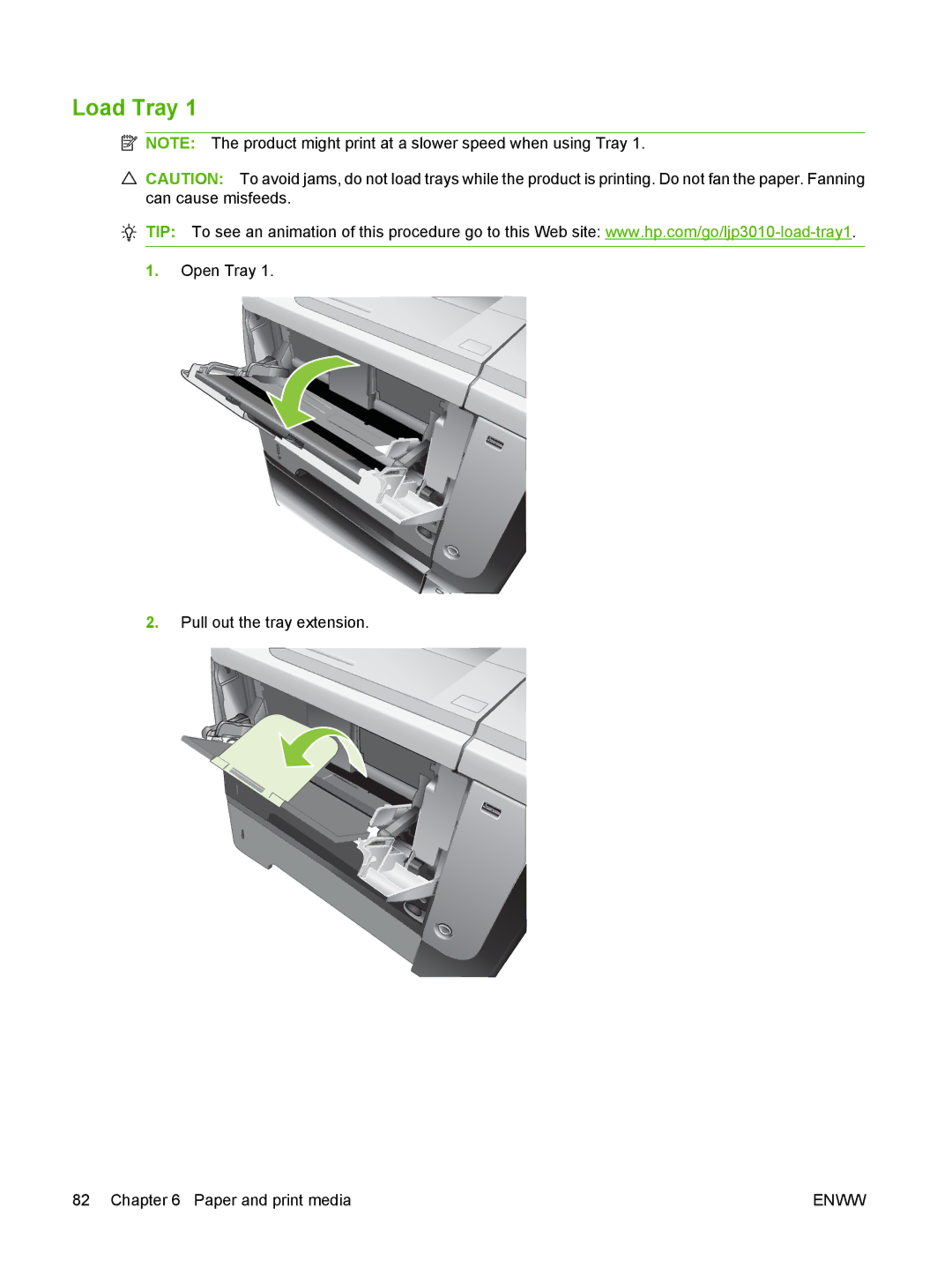 HP Laser CE527A#ABA manual Load Tray 