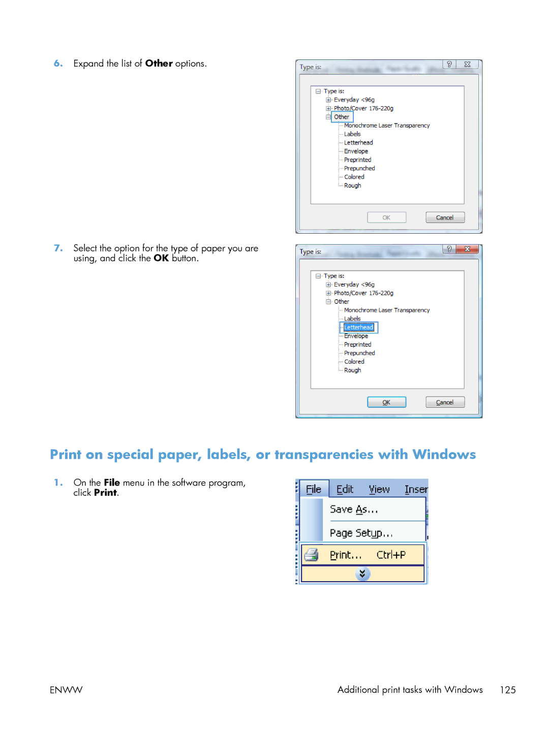 HP Laser M602, Laser M603, Laser M601 manual On the File menu in the software program, click Print 