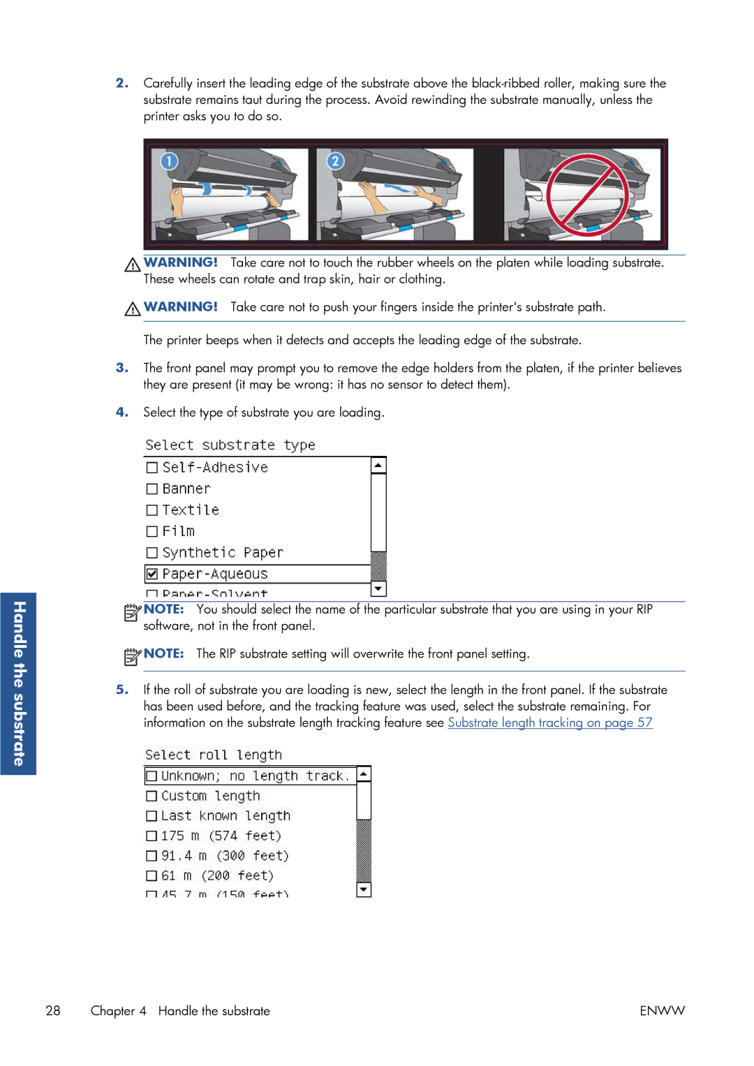 HP Latex 260 61-in ( L26500 61-in ), Latex 260 61-in Japan ( L26500 61-in Japan ) manual Handle the substrate 