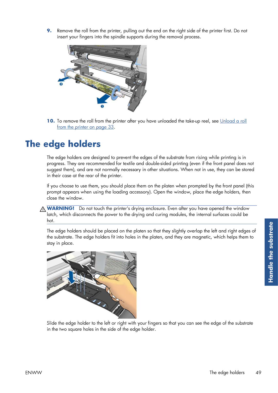 HP Latex 260 61-in Japan ( L26500 61-in Japan ), Latex 260 61-in ( L26500 61-in ) manual Edge holders 