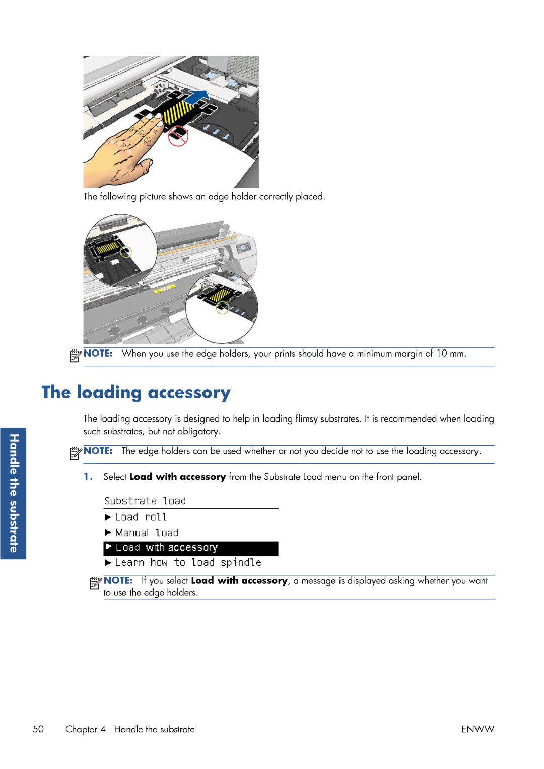 HP Latex 260 61-in ( L26500 61-in ), Latex 260 61-in Japan ( L26500 61-in Japan ) manual Loading accessory 