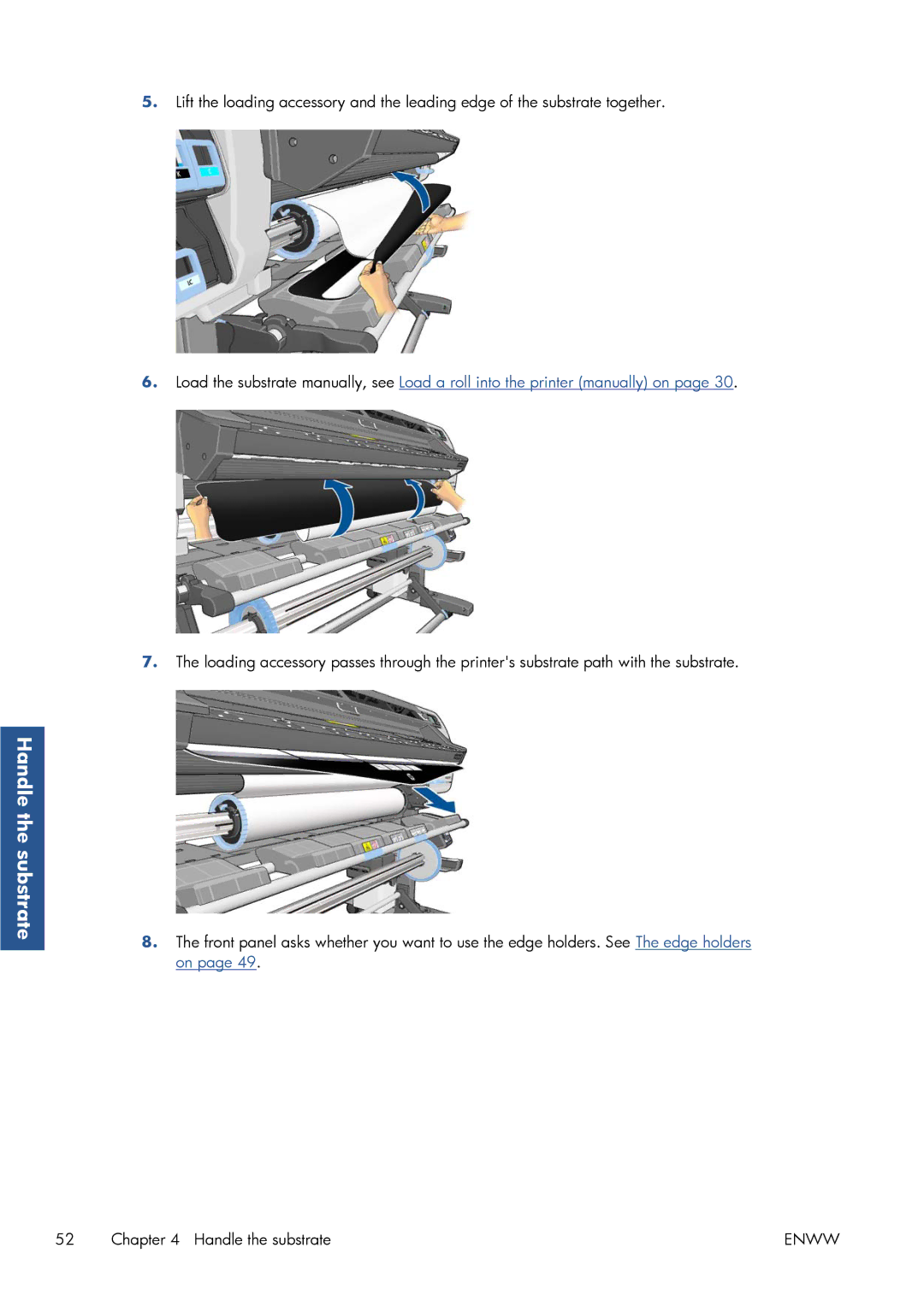 HP Latex 260 61-in ( L26500 61-in ), Latex 260 61-in Japan ( L26500 61-in Japan ) manual Handle the substrate 