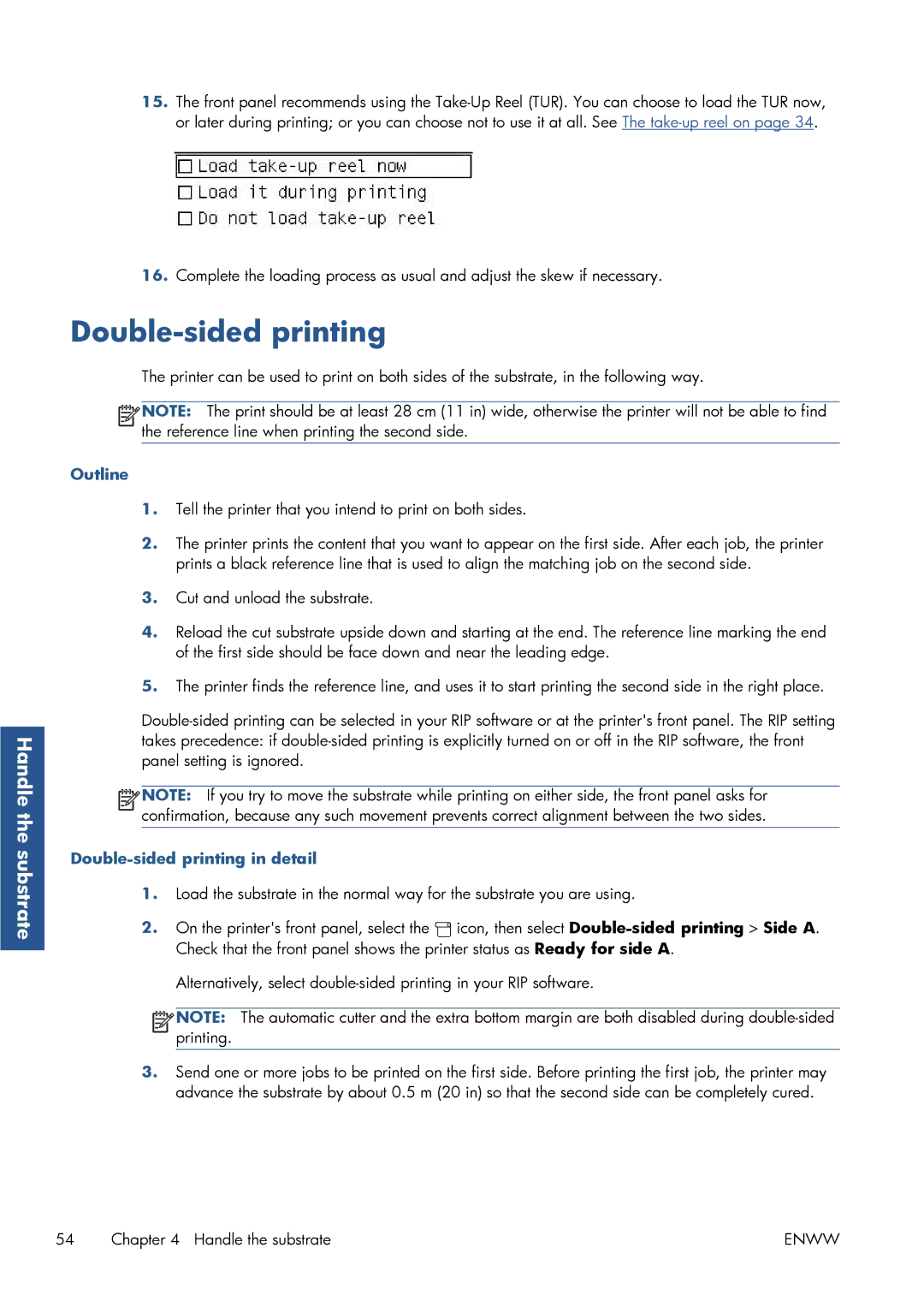 HP Latex 260 61-in ( L26500 61-in ), Latex 260 61-in Japan ( L26500 61-in Japan ) manual Double-sided printing, Outline 