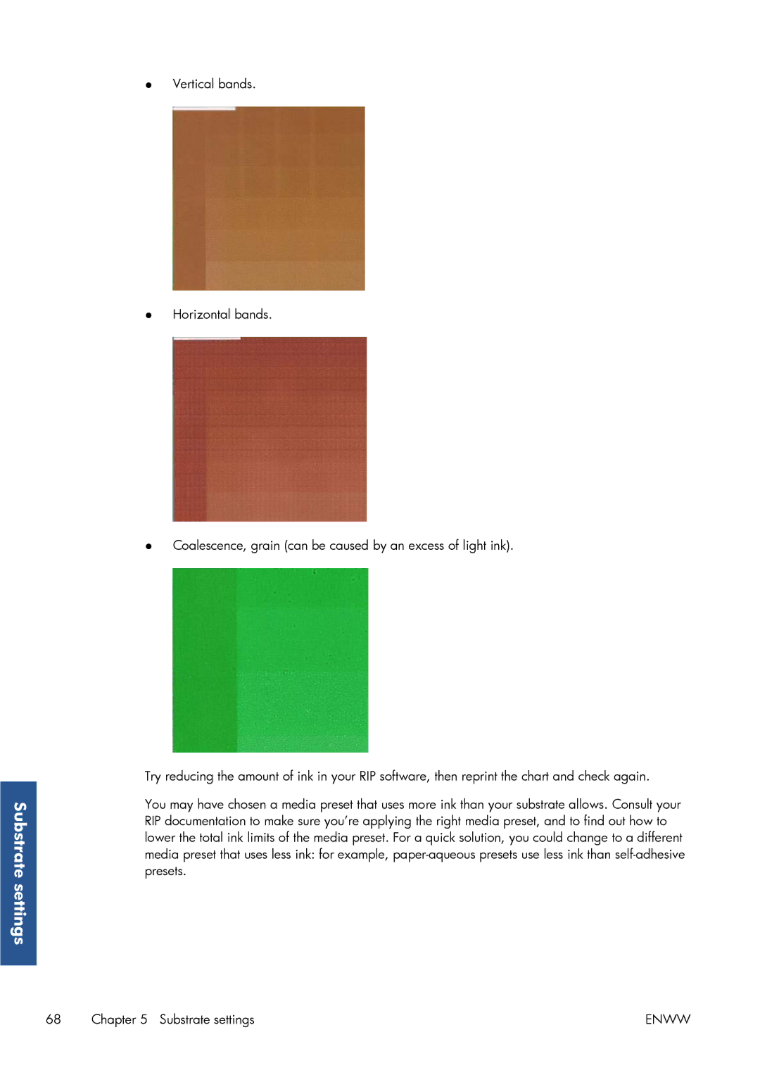 HP Latex 260 61-in ( L26500 61-in ), Latex 260 61-in Japan ( L26500 61-in Japan ) manual Substrate settings 