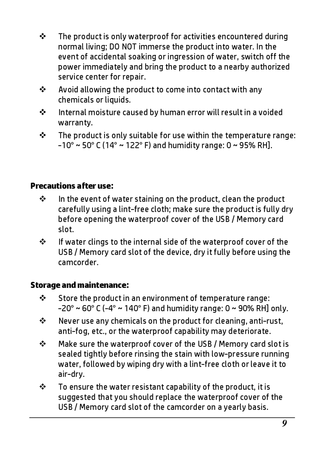 HP LC100W manual Precautions after use 