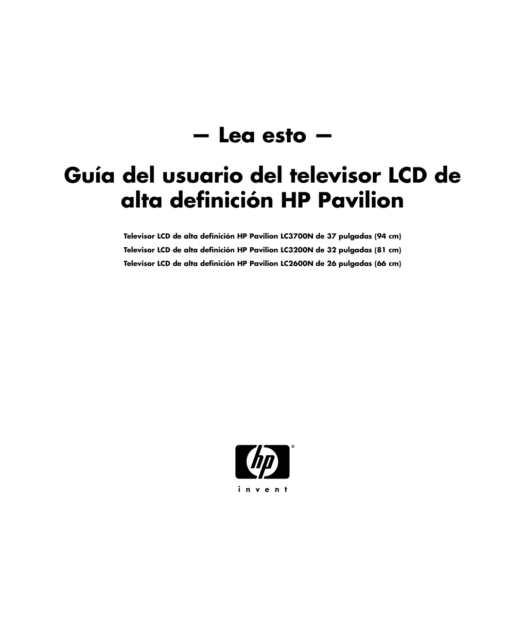 HP LC3200N 32 inch manual 