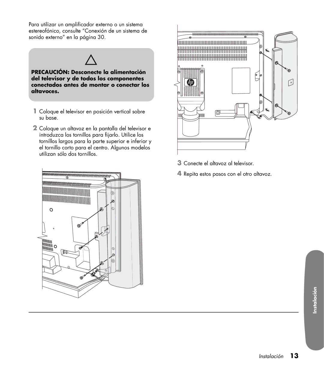 HP LC3200N 32 inch manual Instalación 