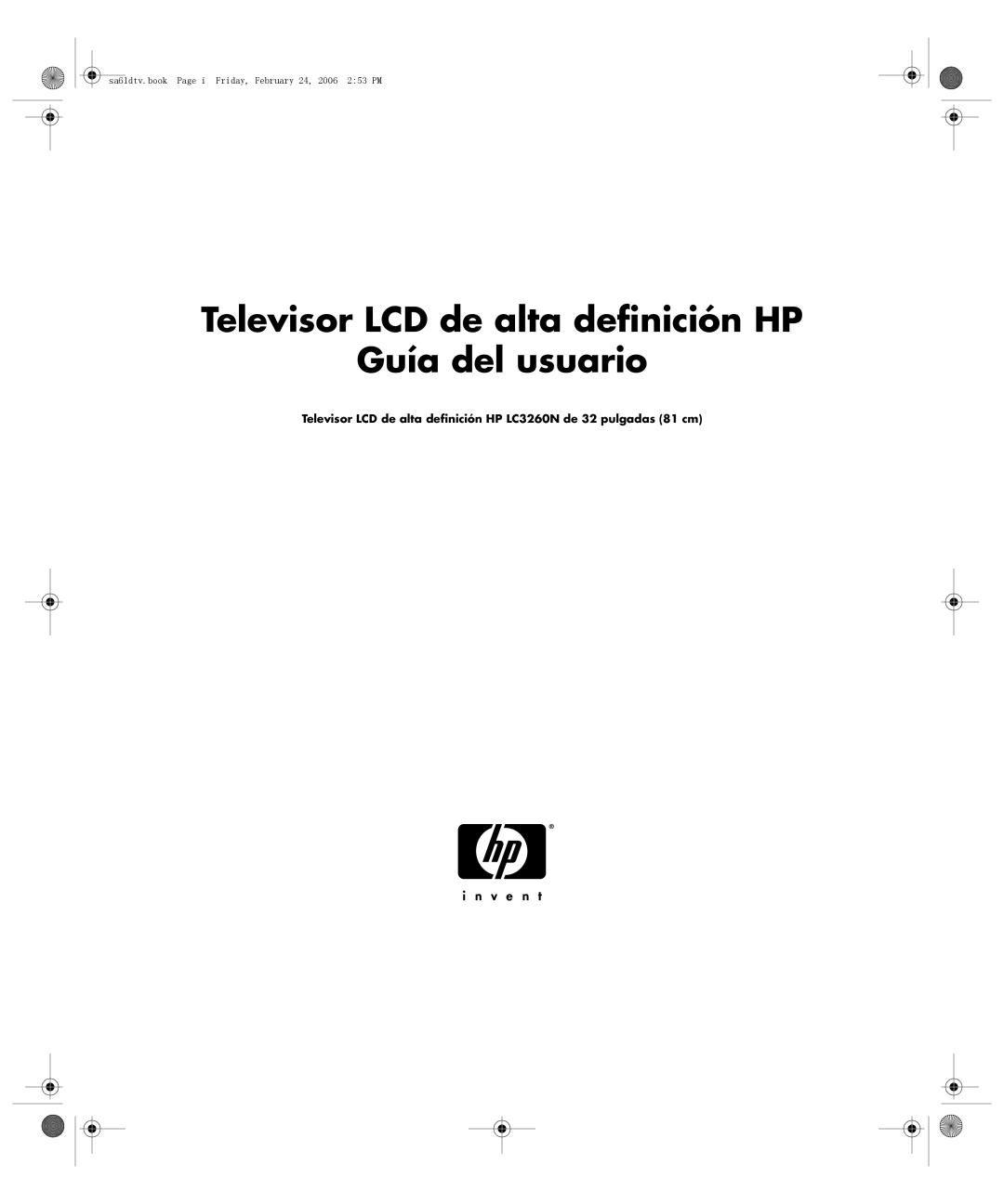 HP LC3260N 32 inch manual Televisor LCD de alta definición HP Guía del usuario 