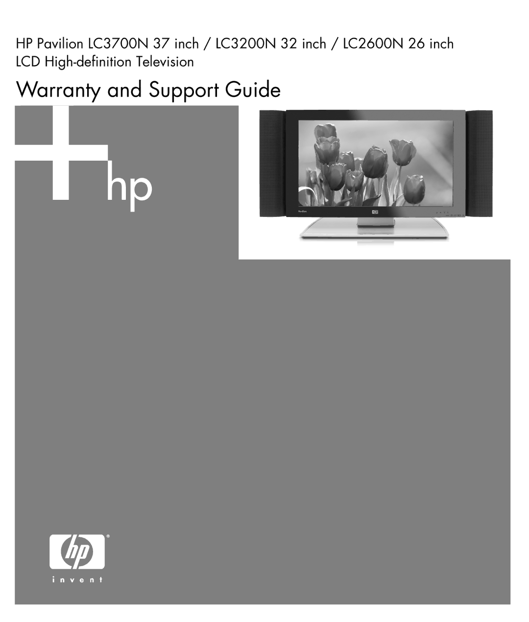 HP LC3200N 32 inch, LC3700N 37 inch manual Warranty and Support Guide 