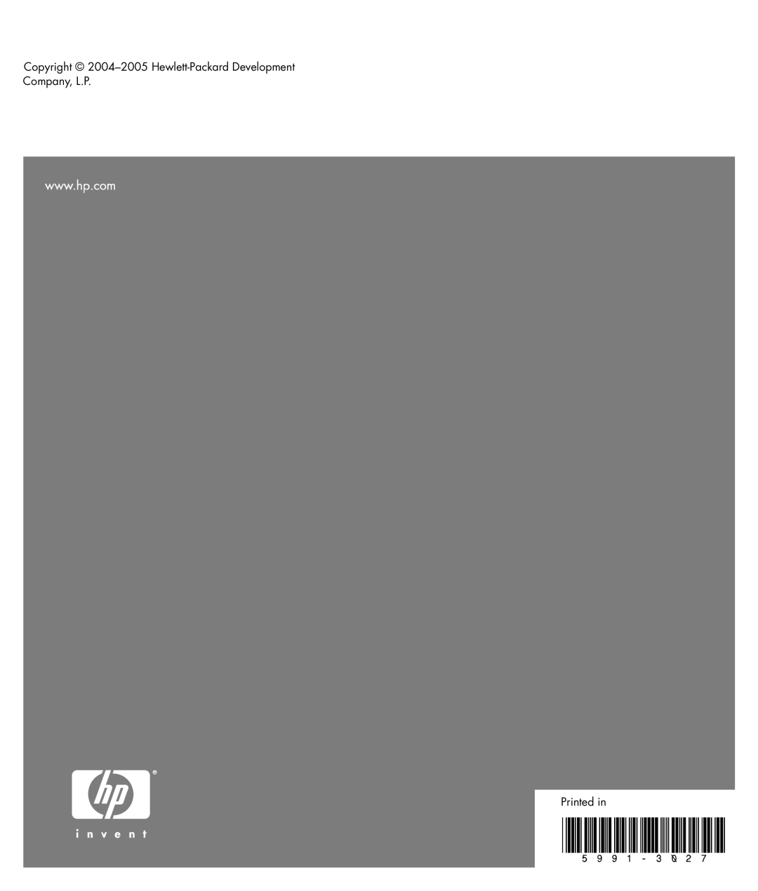 HP LC3700N 37 inch, LC3200N 32 inch manual Copyright 2004-2005 Hewlett-Packard Development Company, L.P 