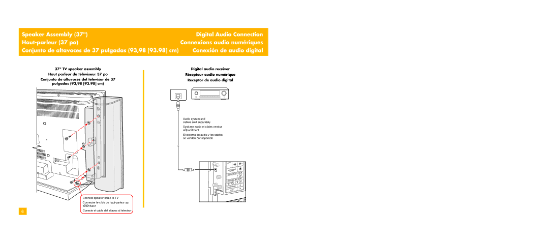 HP LC3700N 37 inch, LC3200N 32 inch manual Audio system and cables sold separately 