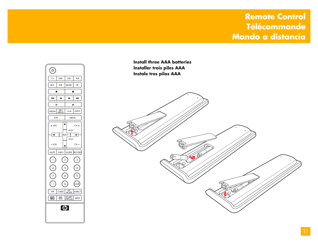 HP LC3700N manual Remote Control Télécommande Mando a distancia 