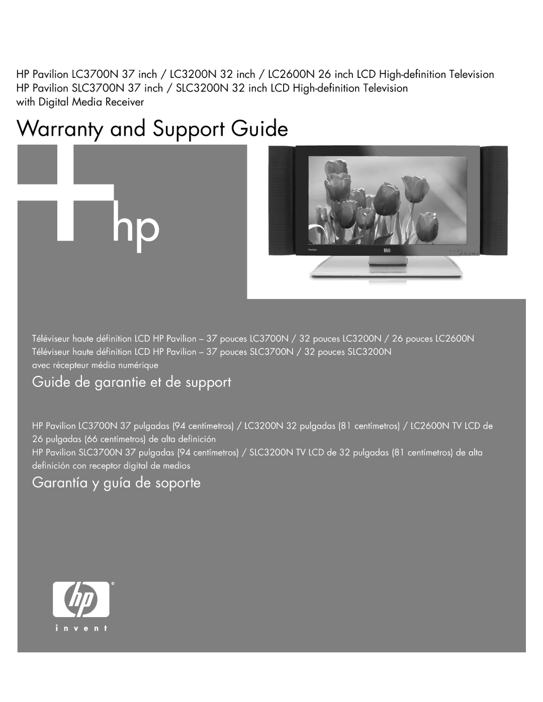 HP LC3700N manual Warranty and Support Guide 