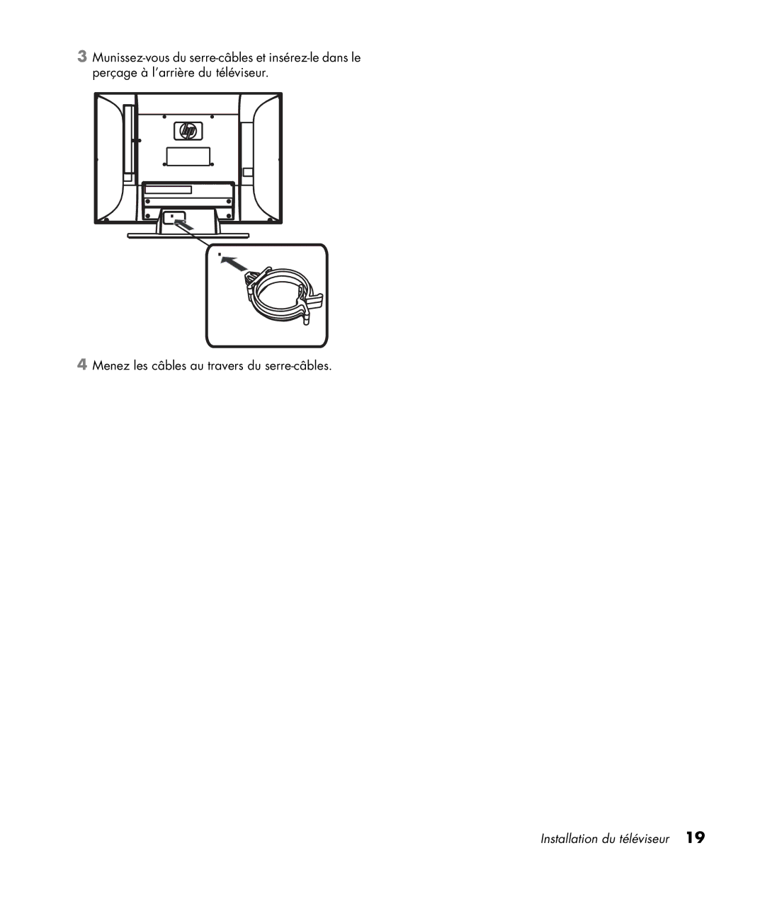 HP LC3272N 32 inch, LC3772N 37 inch, LC4276N 42 inch, LC4776N 47 inch manual Installation du téléviseur 