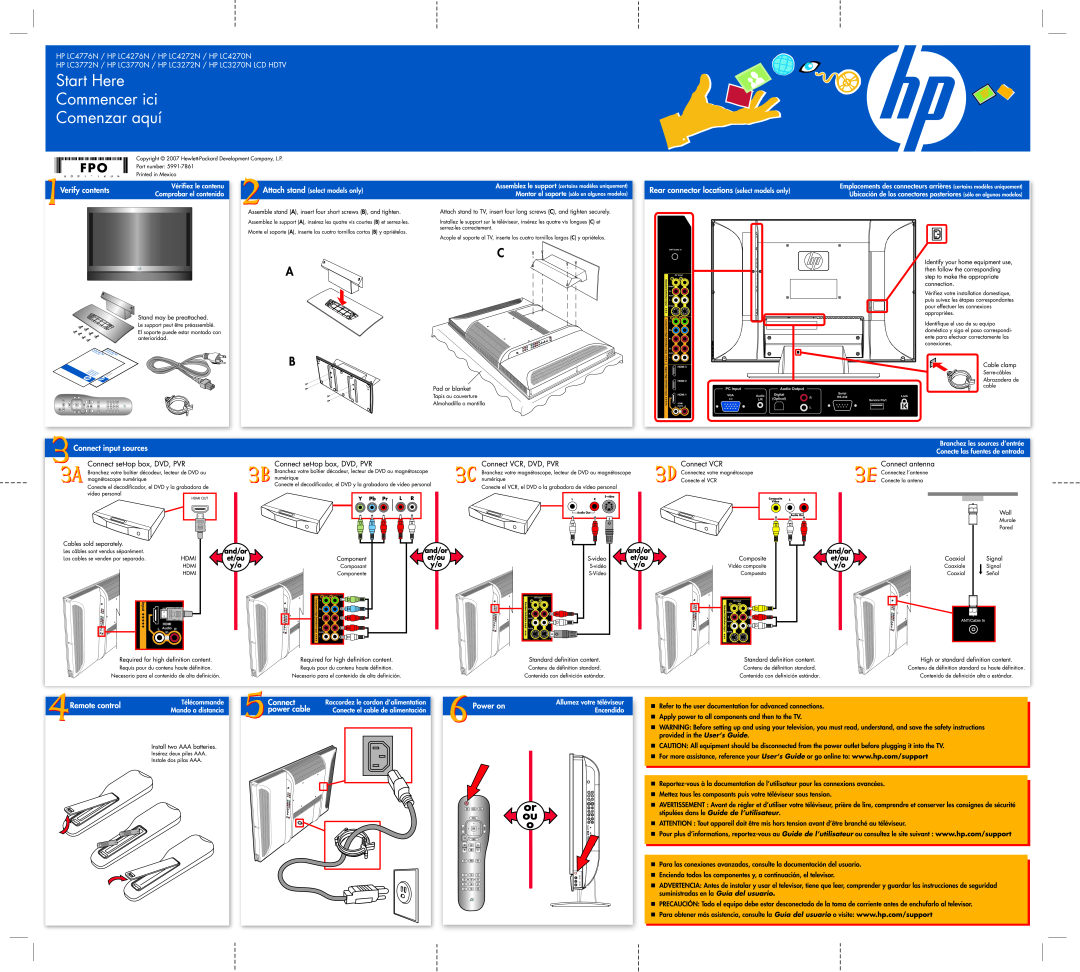 HP LC4276N, LC4776N, LC4272N, LC4270N, LC3770N, LC3272N manual 