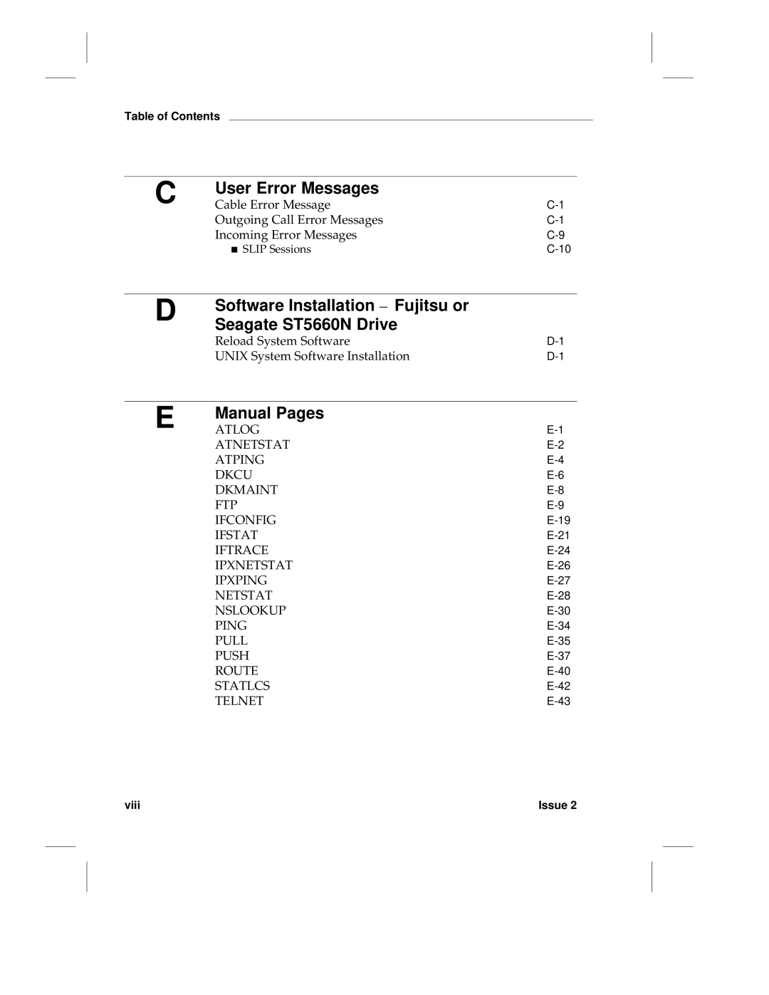 HP LCS60 manual User Error Messages, Software Installation Fujitsu or Seagate ST5660N Drive, Manual Pages 