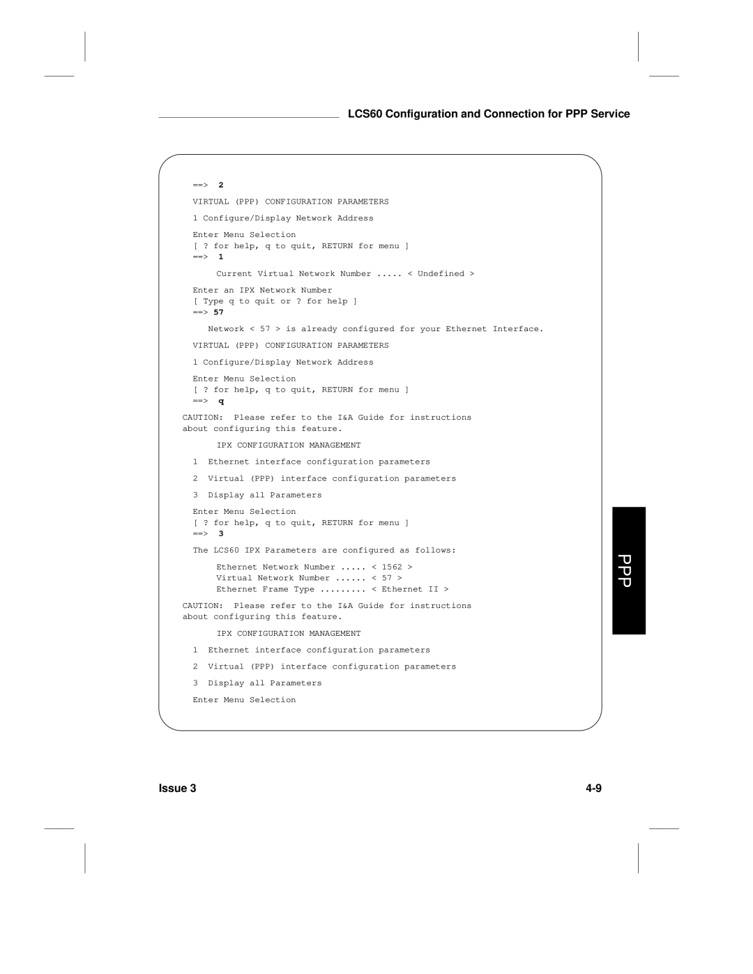 HP LCS60 manual Virtual PPP Configuration Parameters 