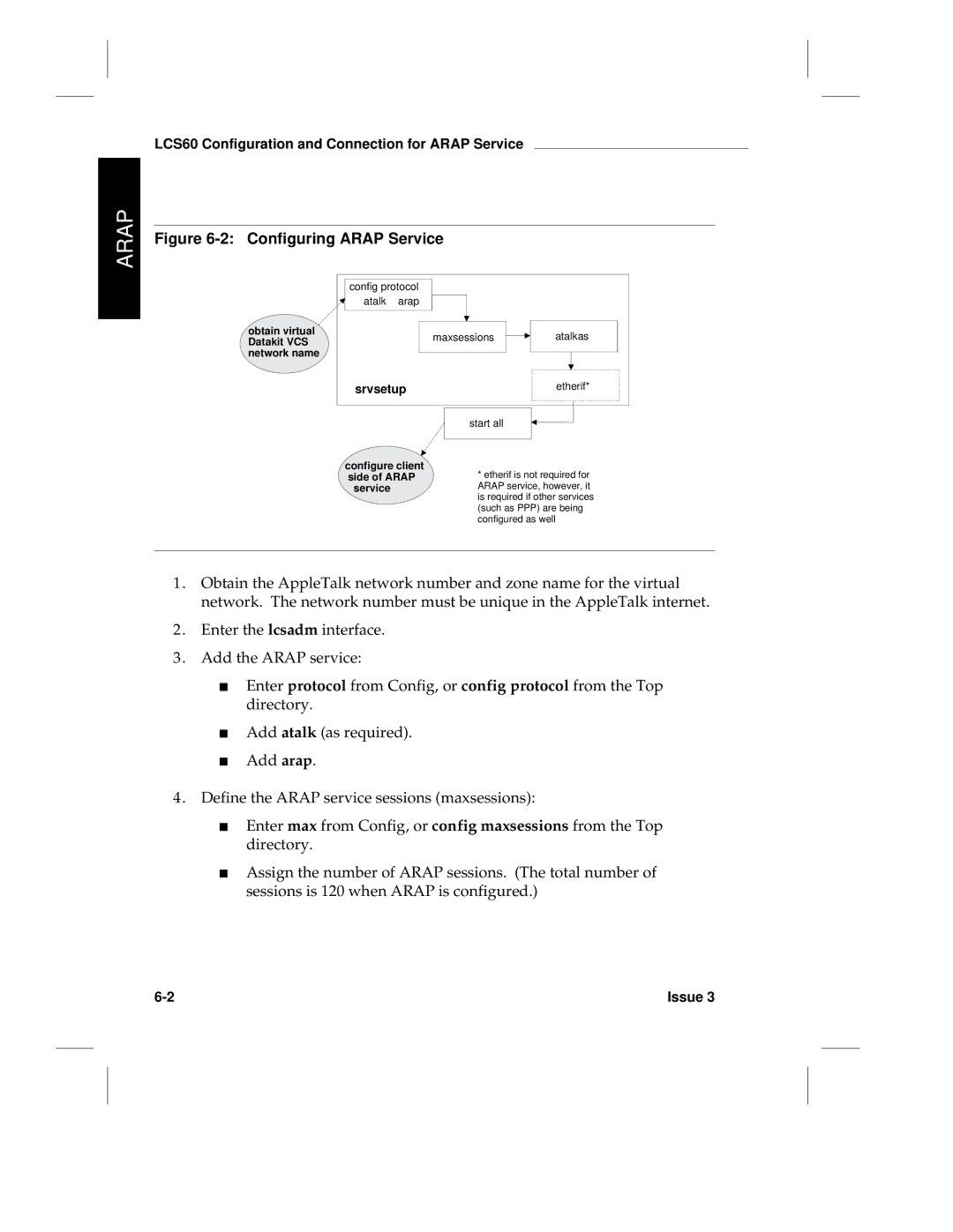 HP LCS60 manual Configuring Arap Service 