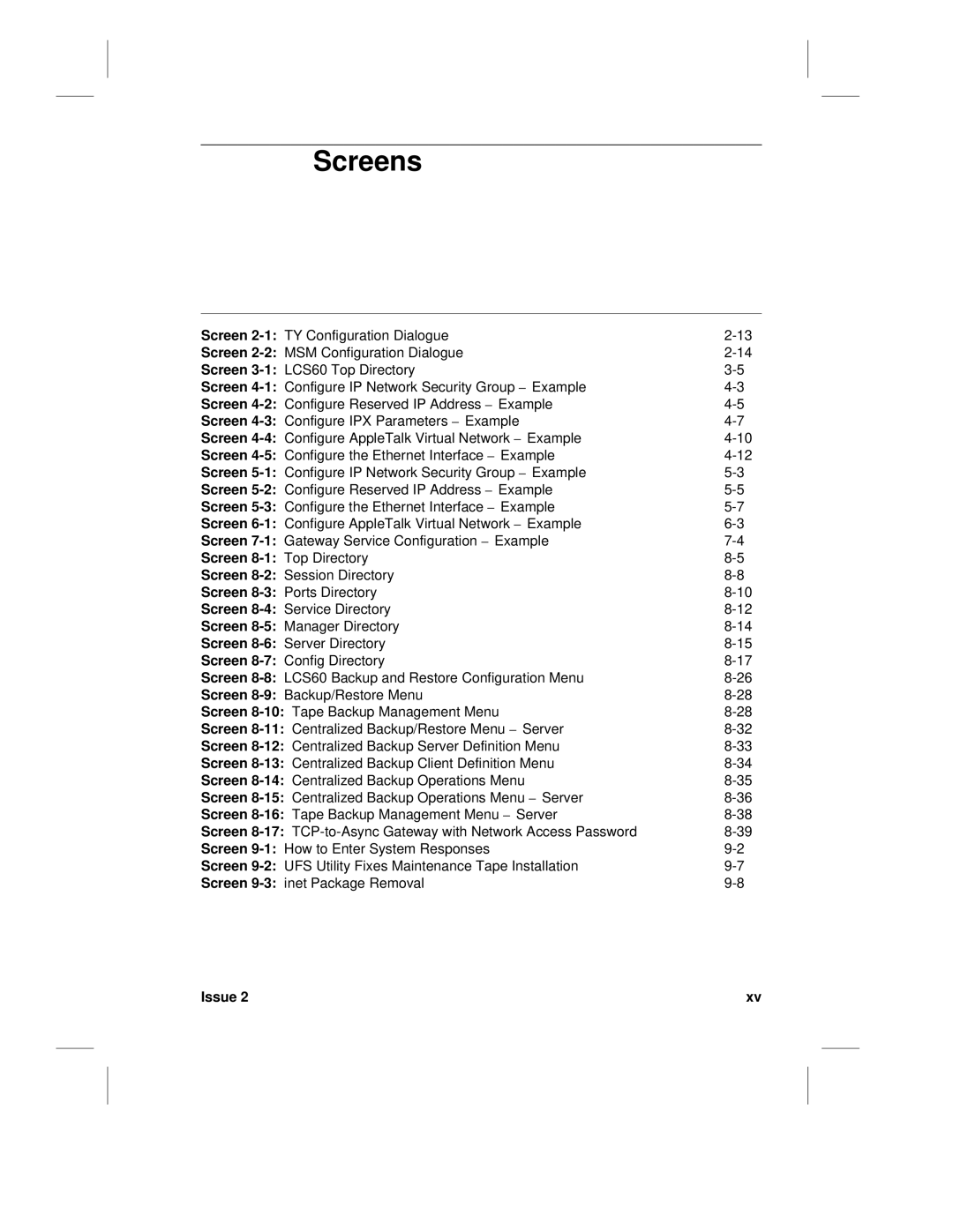 HP LCS60 manual Screens 