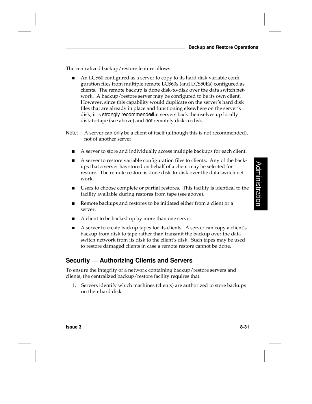 HP LCS60 manual Security Authorizing Clients and Servers 