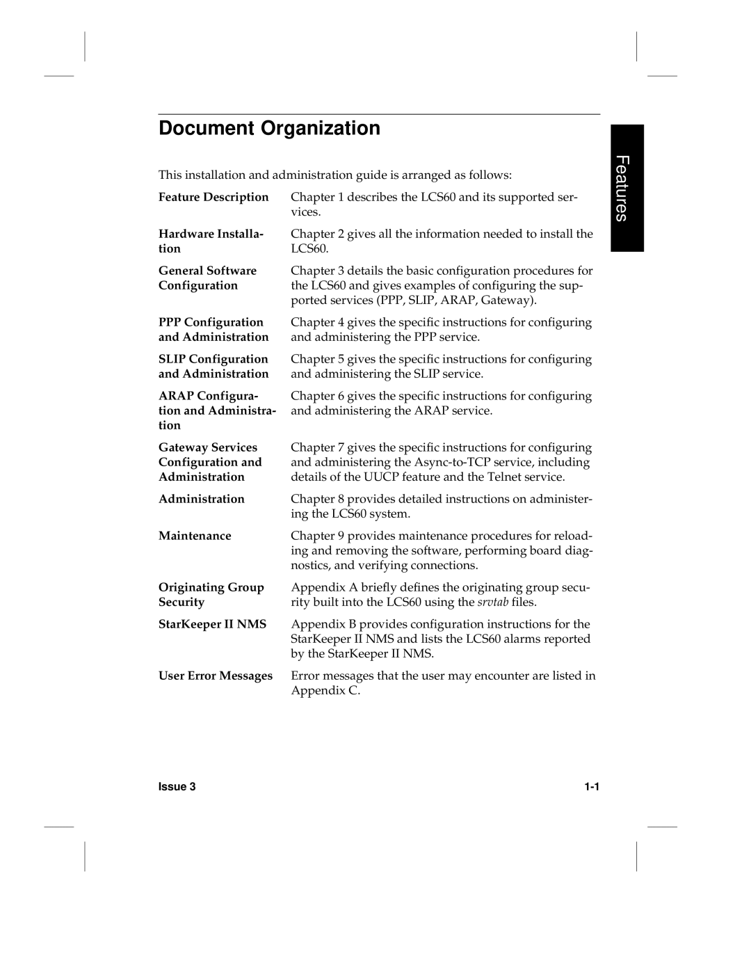 HP LCS60 manual Document Organization 