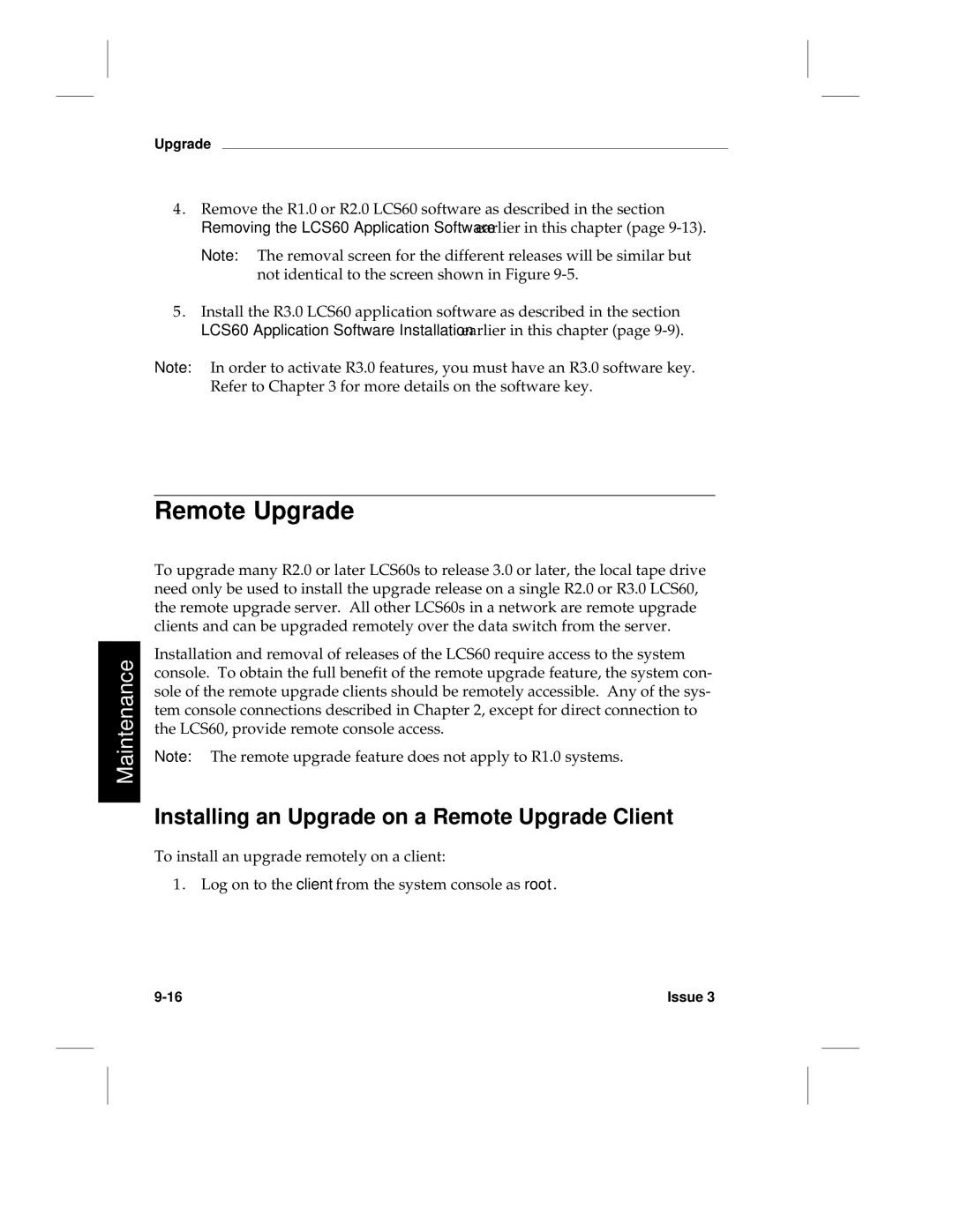 HP LCS60 manual Installing an Upgrade on a Remote Upgrade Client 