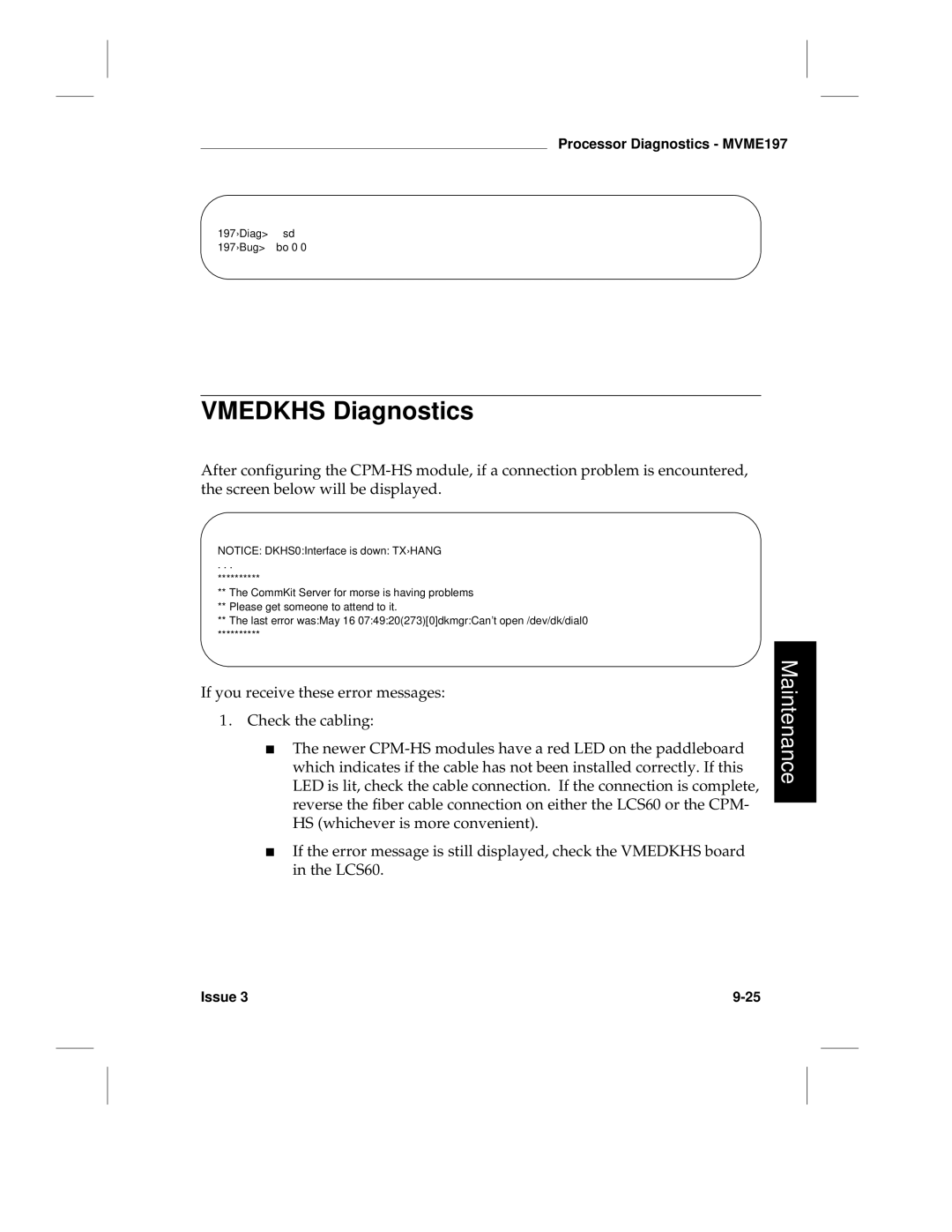 HP LCS60 manual Vmedkhs Diagnostics 