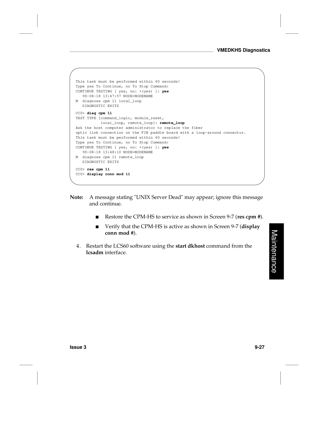 HP LCS60 manual Diagnostic Exits, CC0 res cpm CC0 display conn mod 