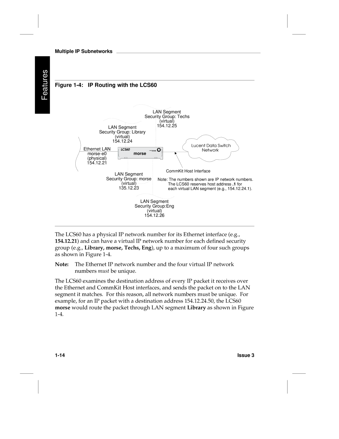 HP manual IP Routing with the LCS60 