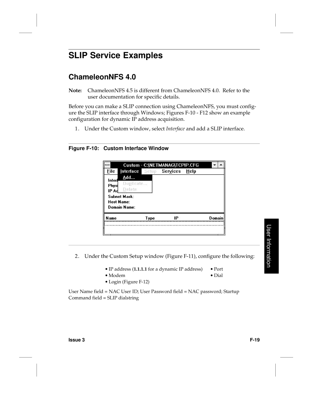 HP LCS60 manual Slip Service Examples, ChameleonNFS 