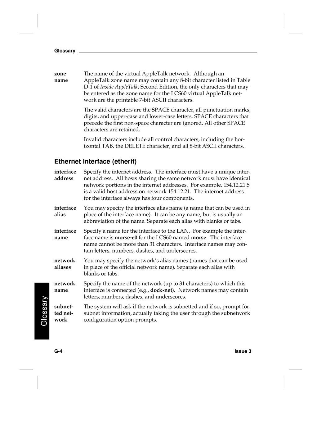 HP LCS60 manual Ethernet Interface etherif 