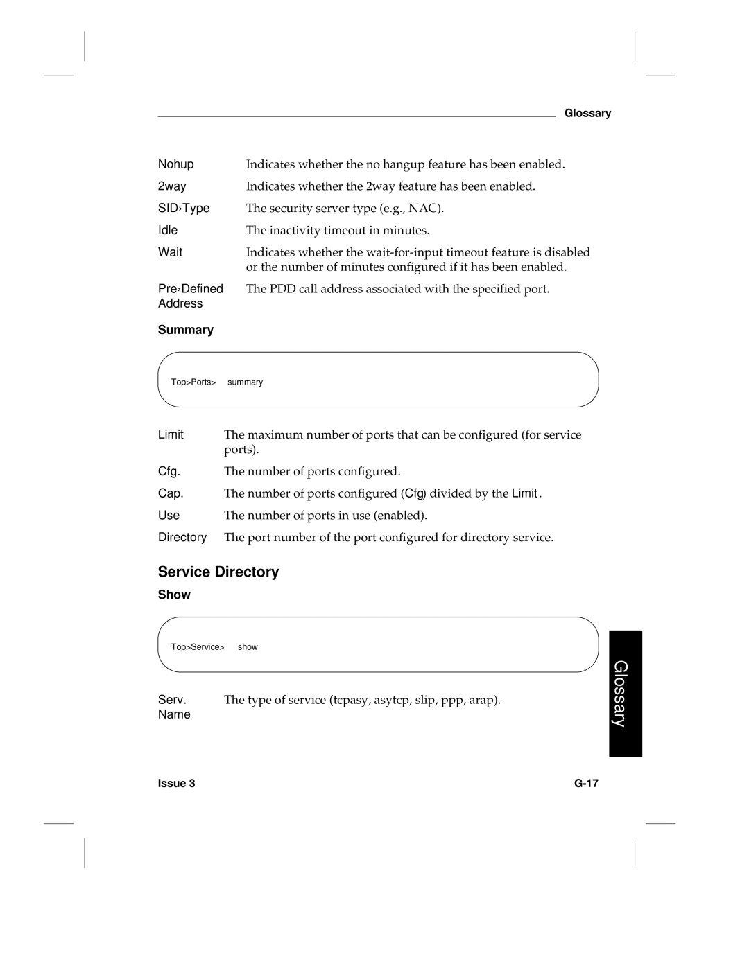 HP LCS60 manual Service Directory, Summary, Show 