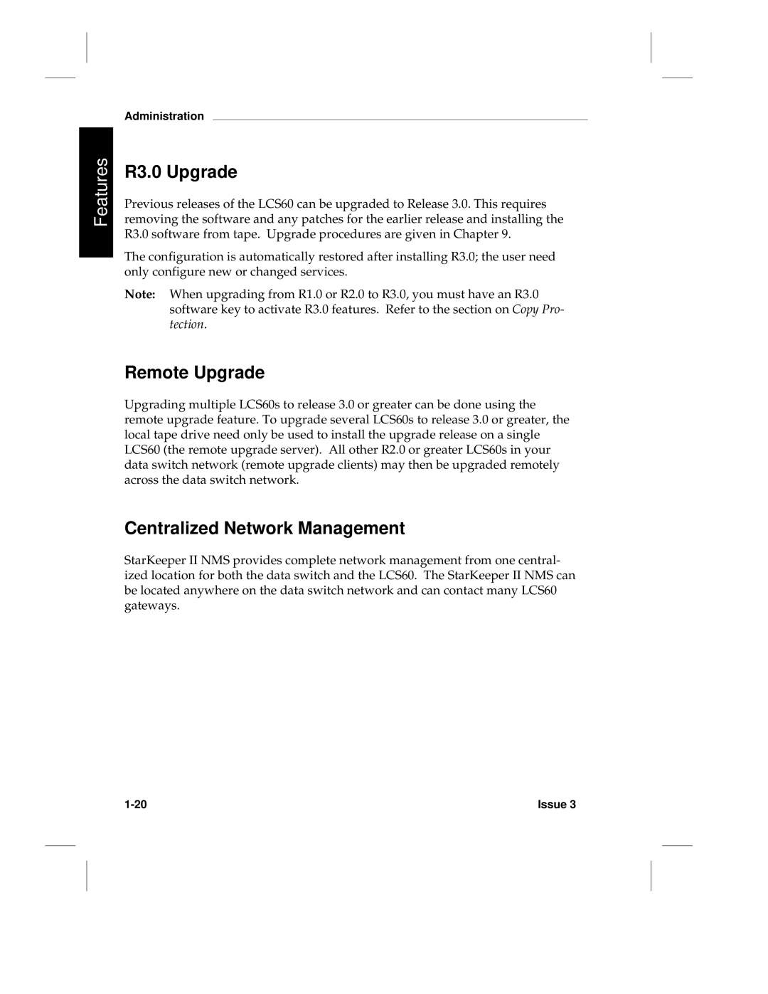 HP LCS60 manual R3.0 Upgrade, Remote Upgrade, Centralized Network Management 