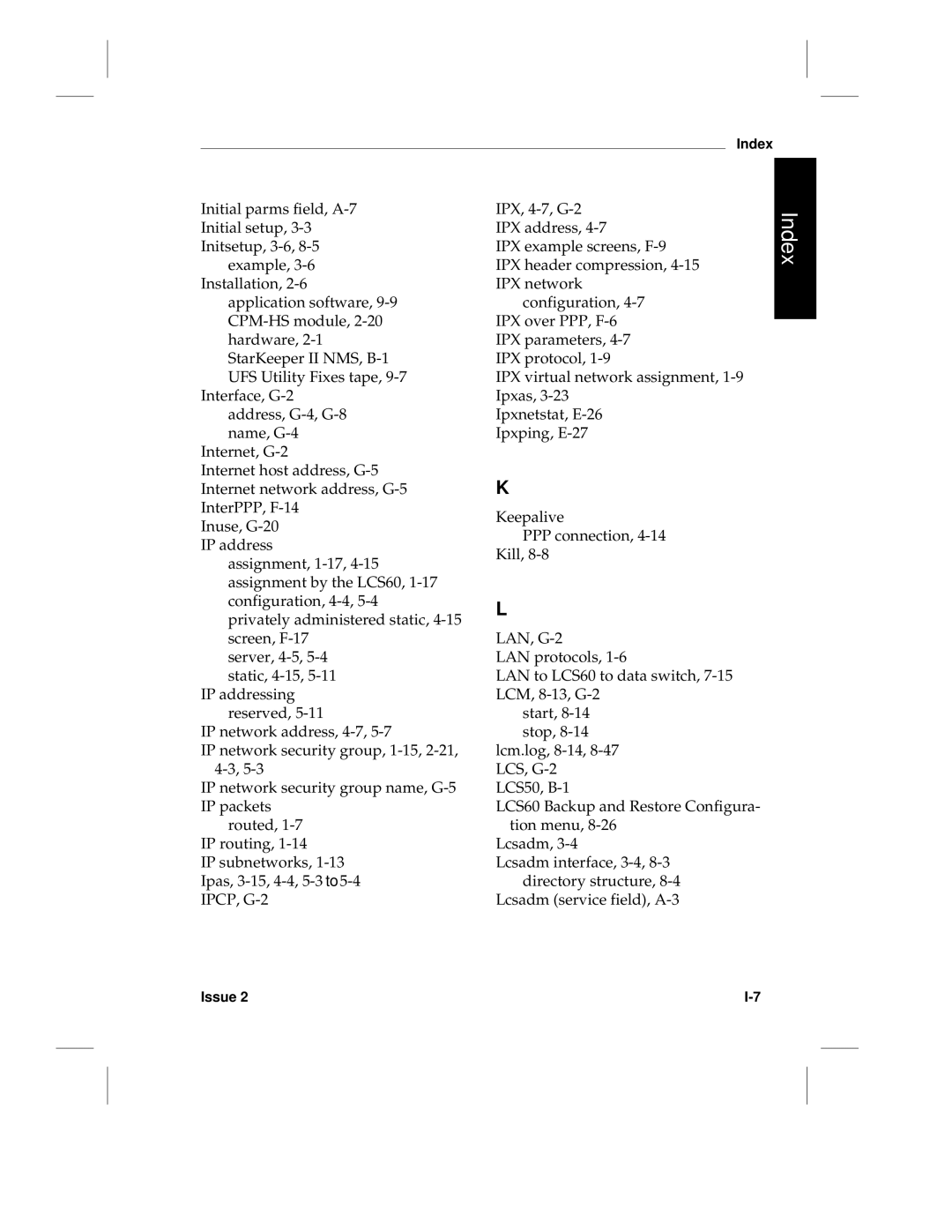 HP LCS60 manual Index 