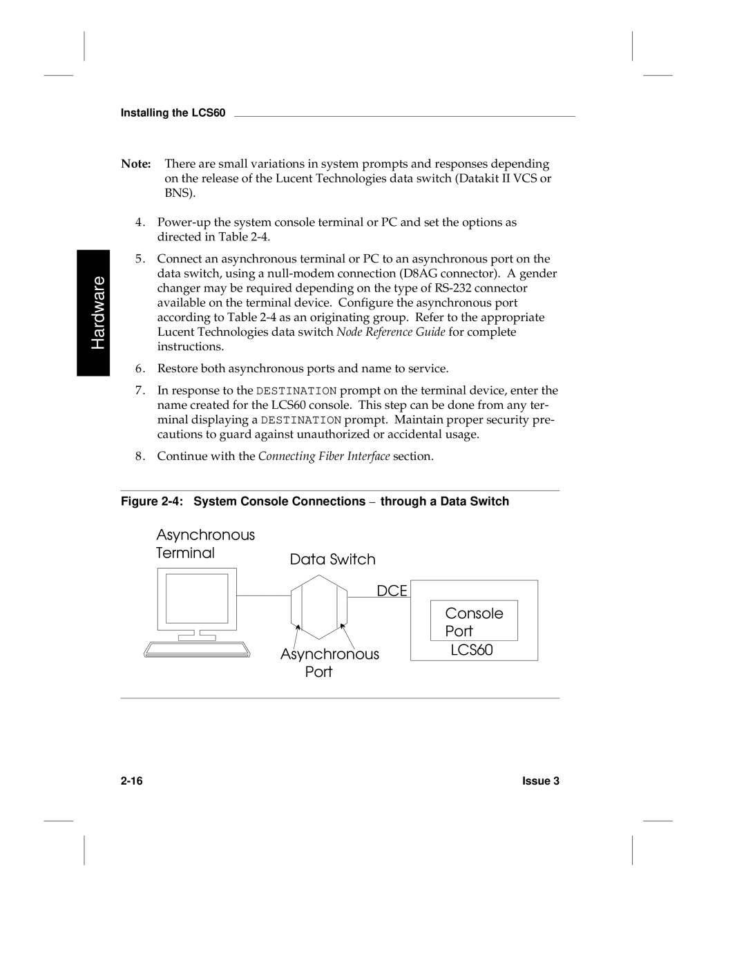 HP LCS60 manual Asynchronous Terminal Data Switch 