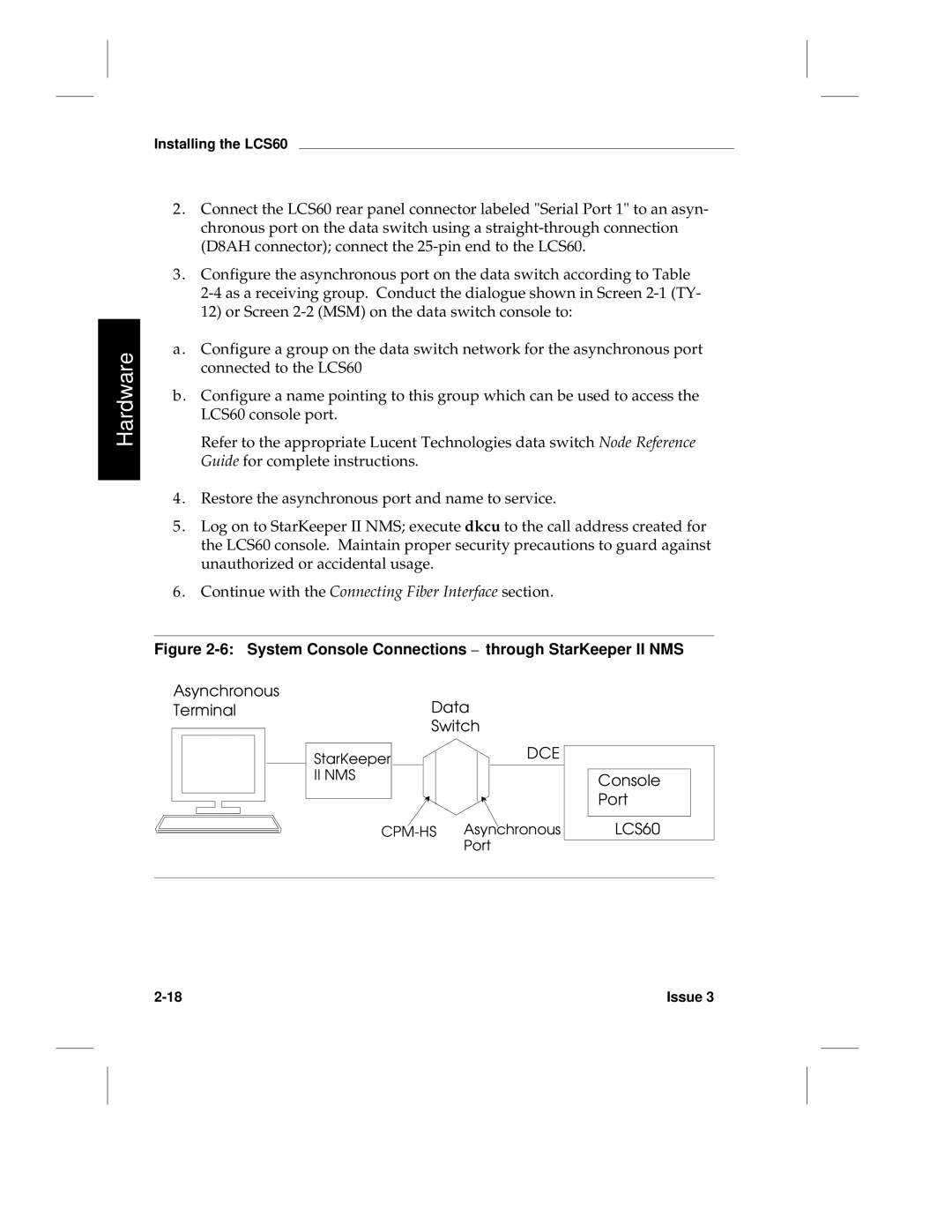 HP LCS60 manual System Console Connections through StarKeeper II NMS 