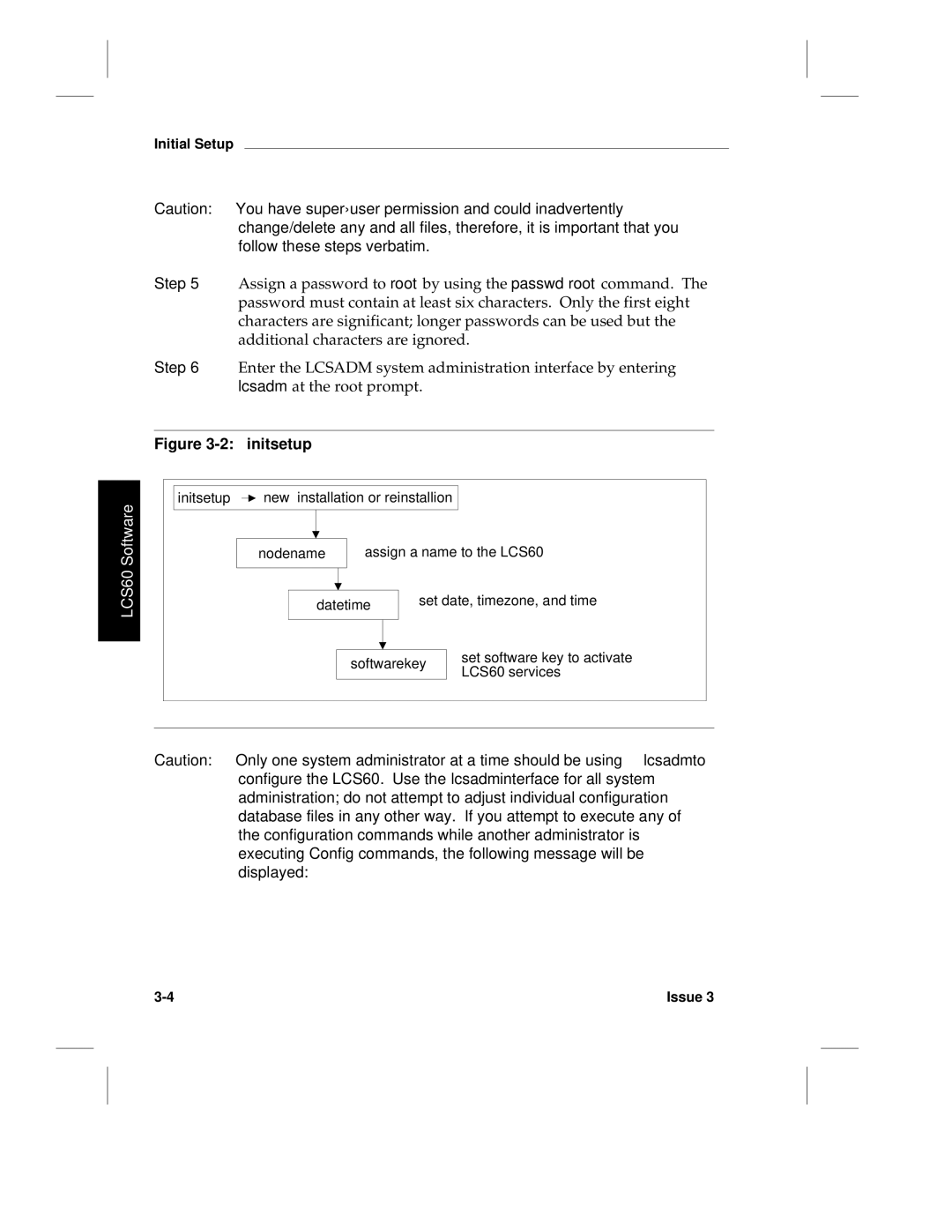 HP LCS60 manual Initsetup 