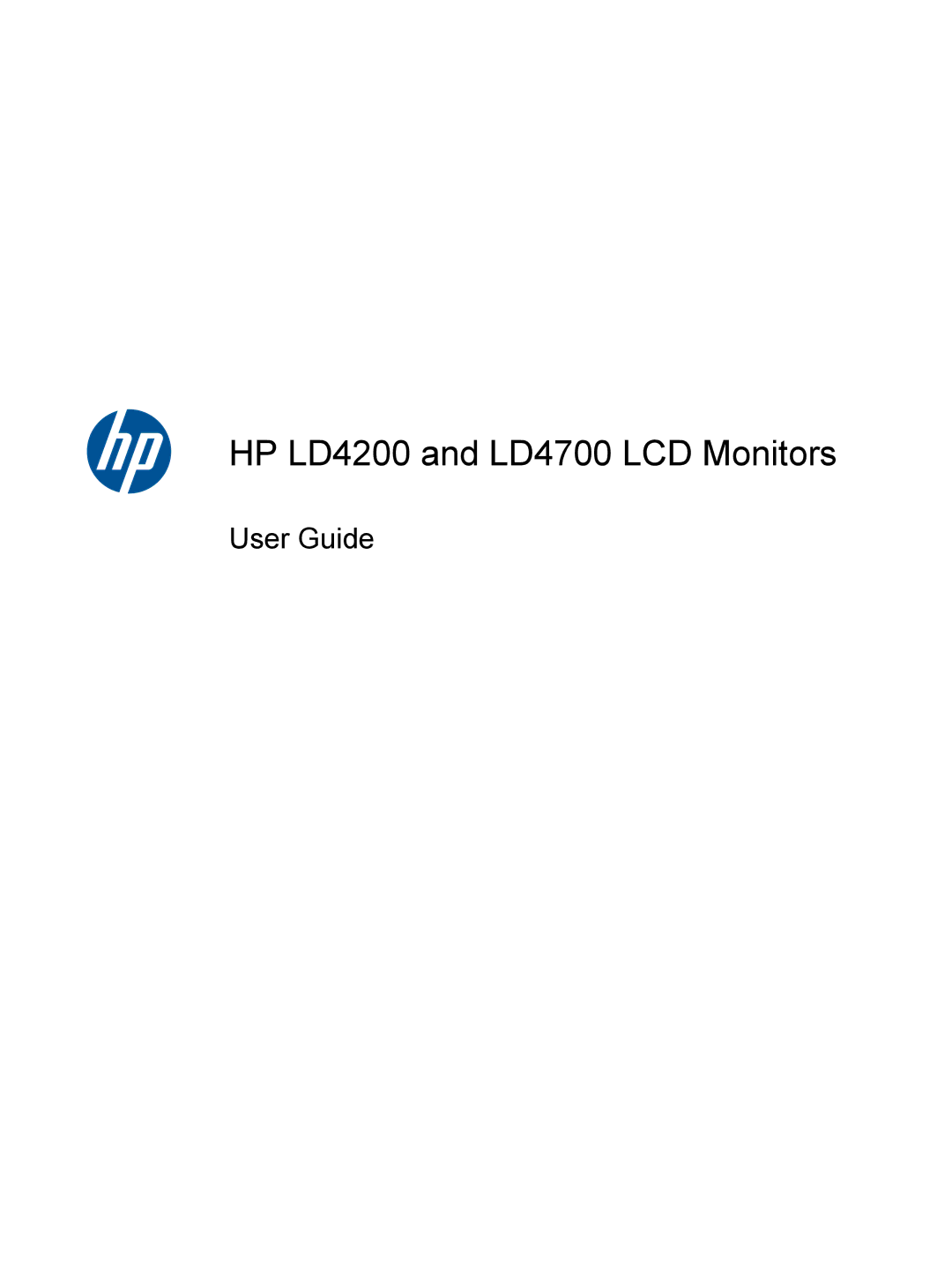 HP manual HP LD4200 and LD4700 LCD Monitors 