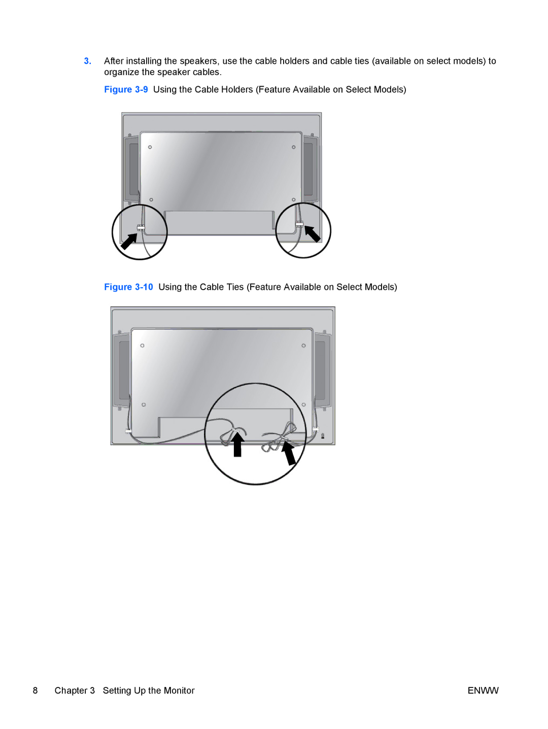 HP LD4200, LD4700 manual 9Using the Cable Holders Feature Available on Select Models 