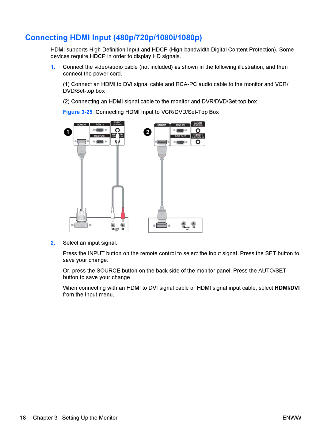 HP LD4200, LD4700 manual Connecting Hdmi Input 480p/720p/1080i/1080p 