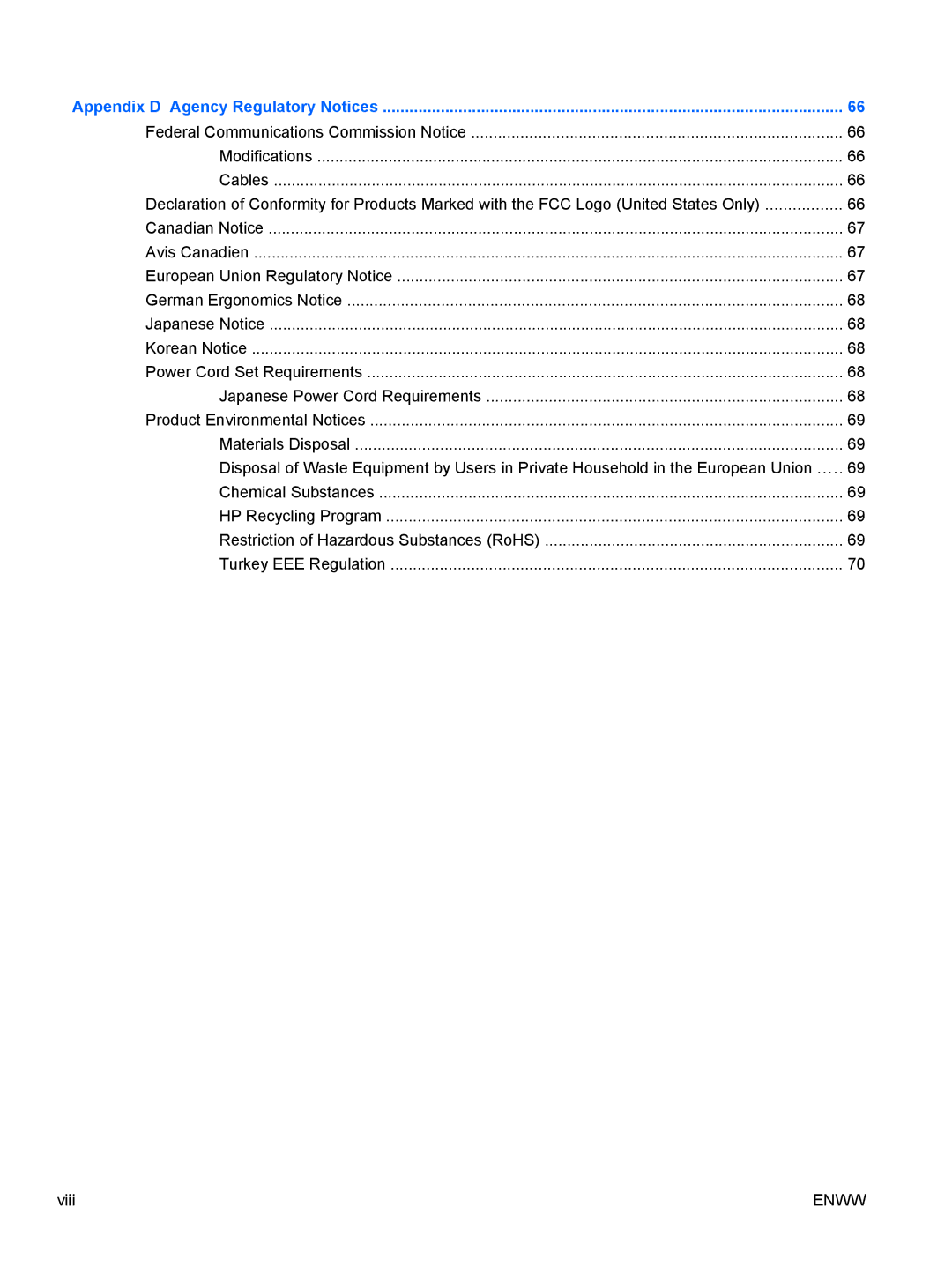 HP LD4200, LD4700 manual Appendix D Agency Regulatory Notices 