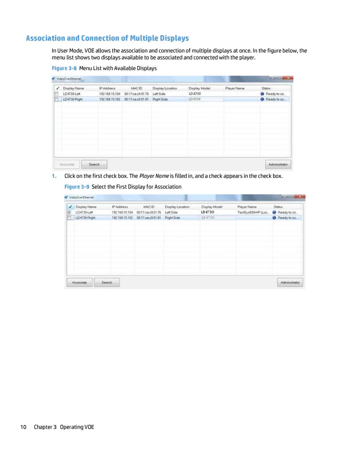 HP LD4245tm 41.92-inch Interactive manual Association and Connection of Multiple Displays 