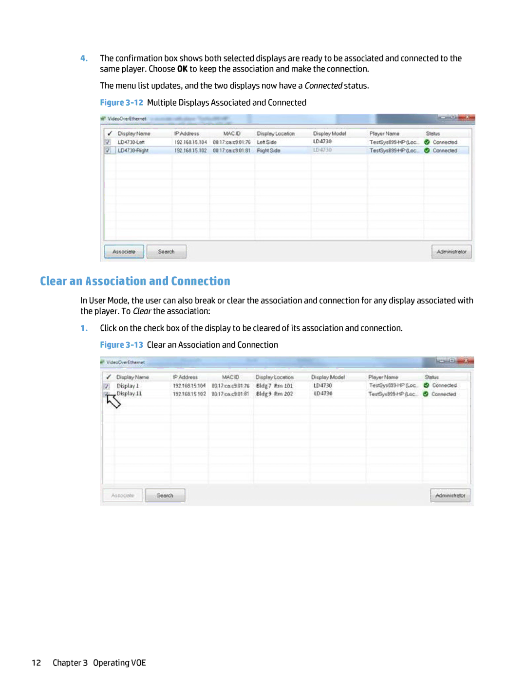 HP LD4245tm 41.92-inch Interactive manual Clear an Association and Connection 