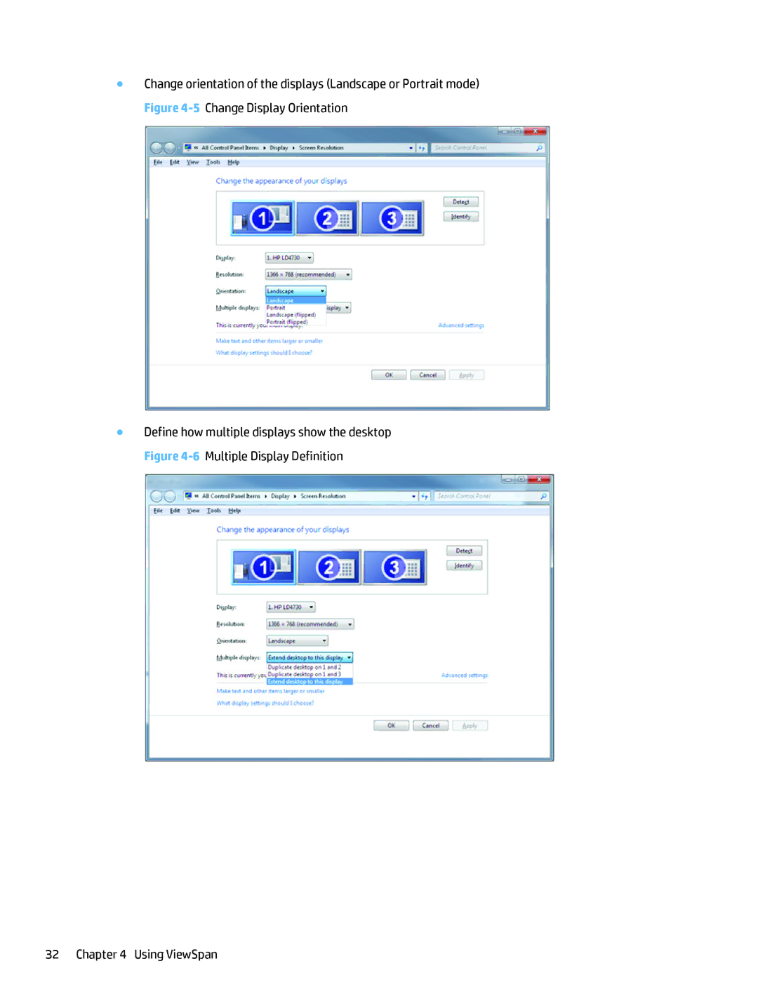 HP LD4245tm 41.92-inch Interactive manual Using ViewSpan 